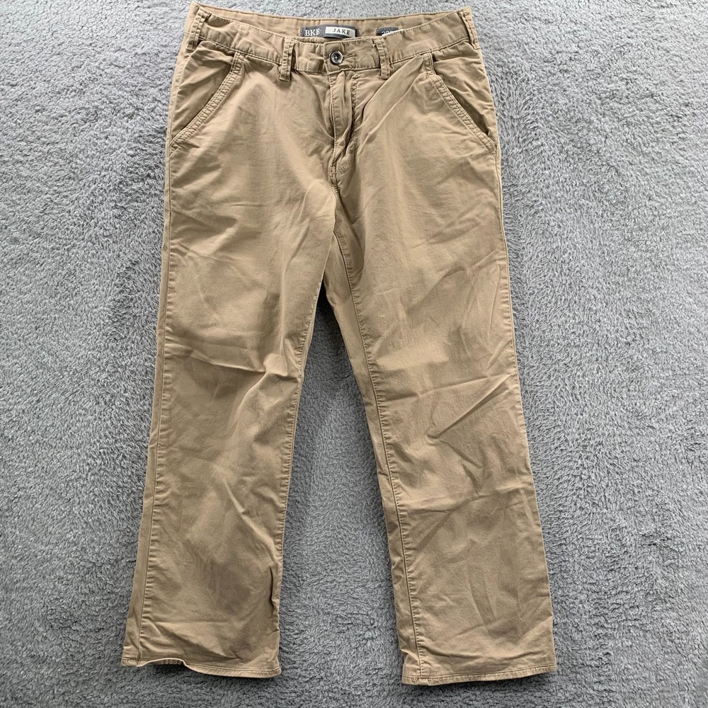 BKE Buckle Pants Mens 32x28 Measured Jake Beige Tag: 32